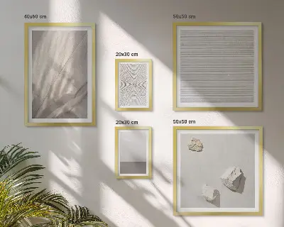 Zestaw obrazów w ramie do galerii ściennej delikatne tekstury w stylu boho inspirowane naturą