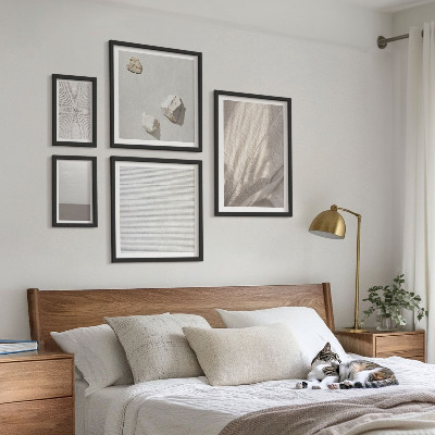 Zestaw obrazów w ramie do galerii ściennej Delikatne boho tekstury natury