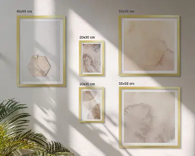 Zestaw obrazów dekoracyjnych ściennych z abstrakcyjnym motywem natury w designerskim stylu