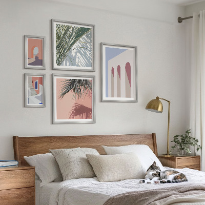 Zestaw 5 obrazów w ramie Ilustracje architektury miasto