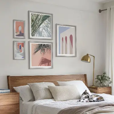 Zestaw 5 obrazów w ramie ilustracje z motywem architektury miasta