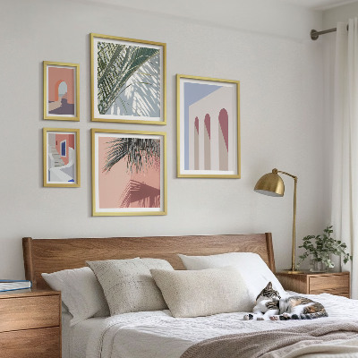 Zestaw 5 obrazów w ramie Ilustracje architektury miasto