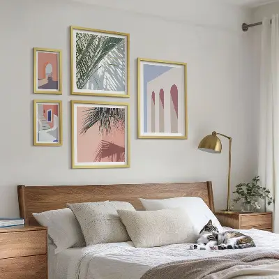 Zestaw 5 obrazów w ramie ilustracje z motywem architektury miasta
