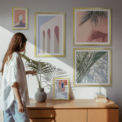 Zestaw 5 obrazów w ramie Ilustracje architektury miasto