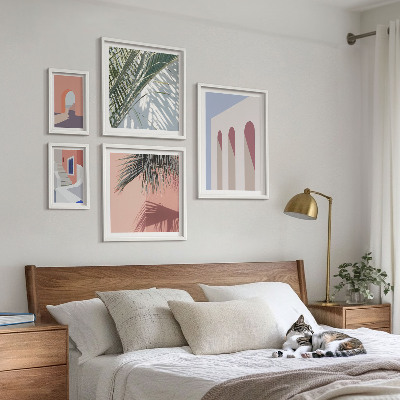 Zestaw 5 obrazów w ramie Ilustracje architektury miasto