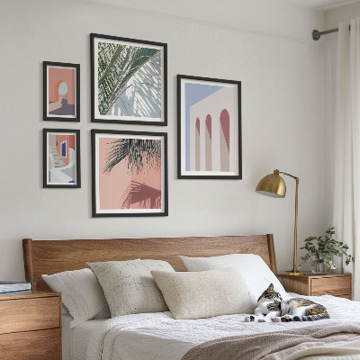 Zestaw 5 obrazów w ramie Ilustracje architektury miasto