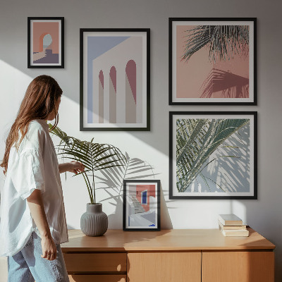 Zestaw 5 obrazów w ramie Ilustracje architektury miasto