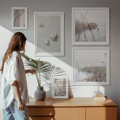 Galeria obrazów na ścianę Zbliżenia struktury styl boho