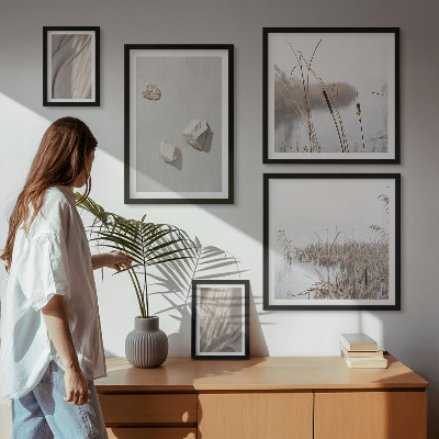 Galeria obrazów na ścianę Zbliżenia struktury styl boho
