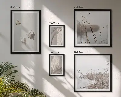 Galeria obrazów na ścianę ze zbliżeniami struktury w stylu boho