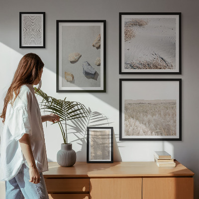 Dekoracja ścienna zestaw obrazów Boho tekstury naturalne
