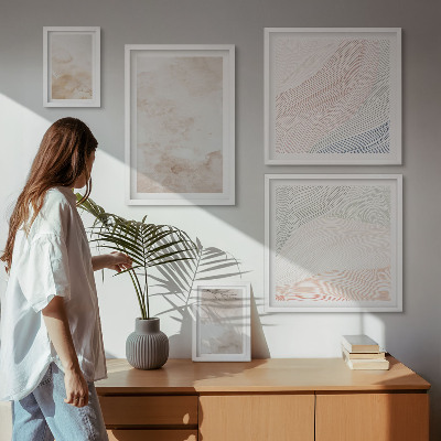 Galeria obrazów na ścianę Akwarelowe liście i plamy