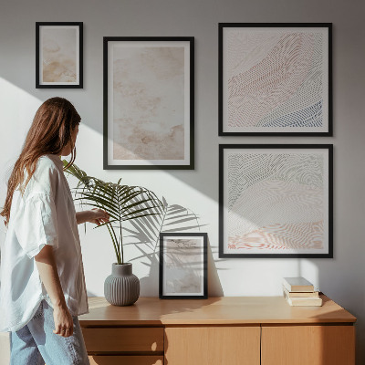 Galeria obrazów na ścianę Akwarelowe liście i plamy