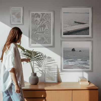 Zestaw obrazów w ramie do galerii ściennej Abstrakcja design nowoczesne tekstury