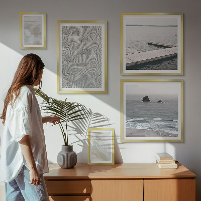 Zestaw obrazów w ramie do galerii ściennej Abstrakcja design nowoczesne tekstury