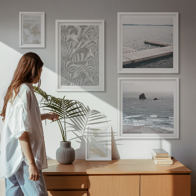 Zestaw obrazów w ramie do galerii ściennej Abstrakcja design nowoczesne tekstury