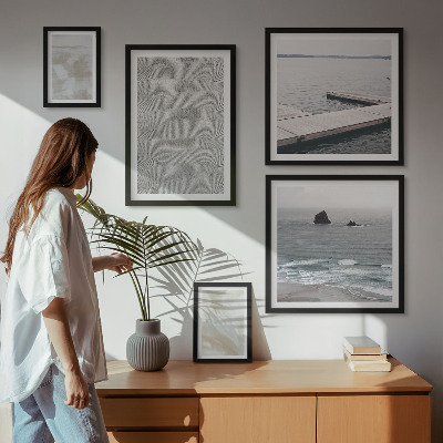 Zestaw obrazów w ramie do galerii ściennej Abstrakcja design nowoczesne tekstury