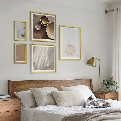 Galeria obrazów na ścianę minimalistyczne tekstury w ciepłych odcieniach