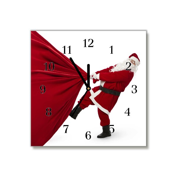 Zegar ścienny Kwadratowy Święta Święty Mikołaj Prezenty