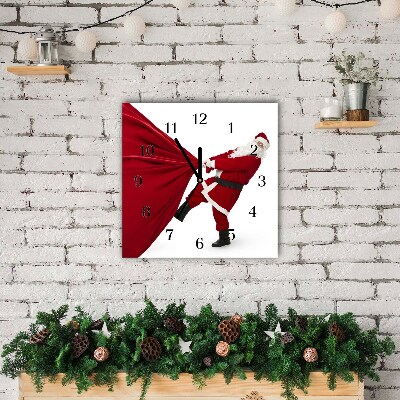 Zegar ścienny Kwadratowy Święta Święty Mikołaj Prezenty