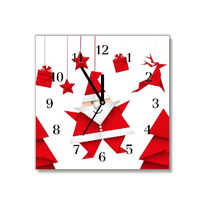 Zegar ścienny Kwadratowy Święta Świety Mikołaj Prezenty