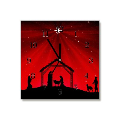 Zegar ścienny Kwadratowy Gwiazda Boże Narodzenie Święta