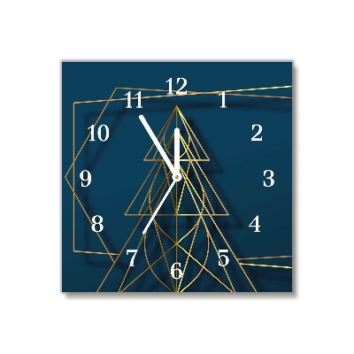 Zegar ścienny Kwadratowy Boże Narodzenie Święta Choinka