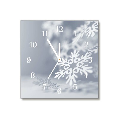 Zegar ścienny Kwadratowy Płatek Śniegu Święta Dekoracja