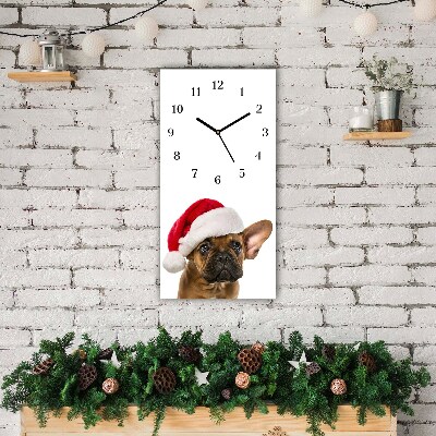 Zegar ścienny Pionowy-Bulldog Pies Święta
