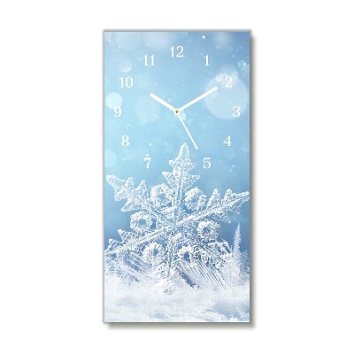 Zegar ścienny Pionowy-Płatki śniegu Zima Śnieg