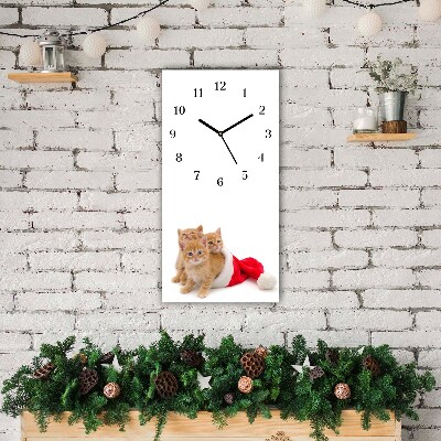 Zegar ścienny Pionowy-Koty Święta Święty mikołaj