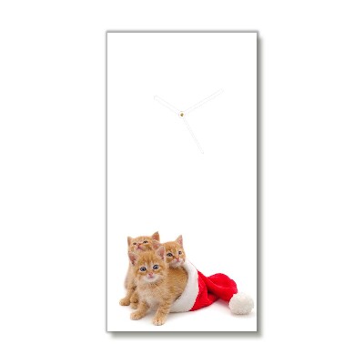 Zegar ścienny Pionowy-Koty Święta Święty mikołaj