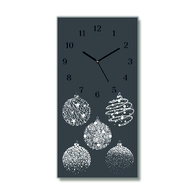 Zegar ścienny Pionowy-Abstrakcja Święta Bombki Zima