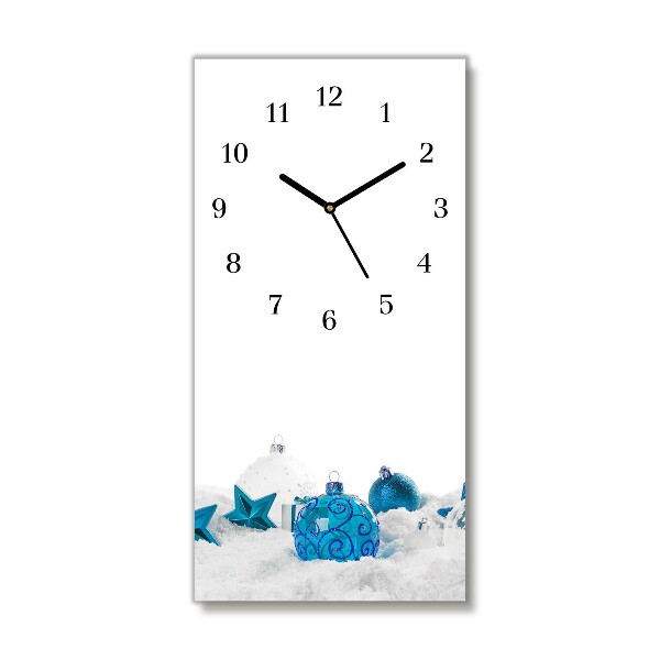 Zegar ścienny Pionowy-Bombki Święta Ozdoby Śnieg