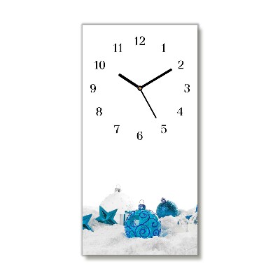 Zegar ścienny Pionowy-Bombki Święta Ozdoby Śnieg