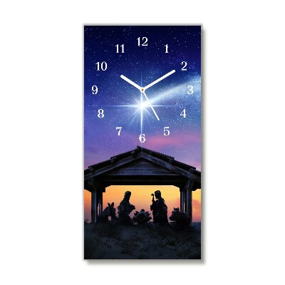 Zegar ścienny Pionowy-Stajenka Boże Narodzenie Jezus