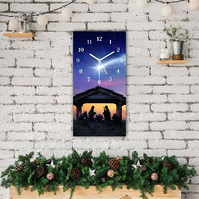 Zegar ścienny Pionowy-Stajenka Boże Narodzenie Jezus