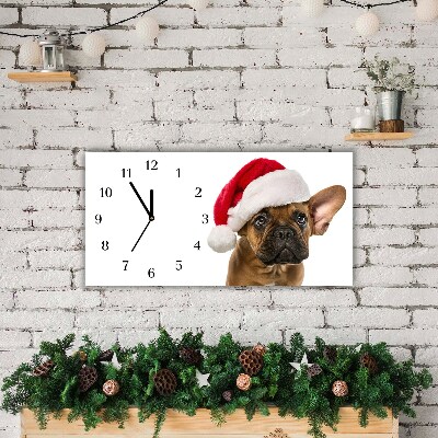 Zegar ścienny Poziomy Bulldog Pies Święta 