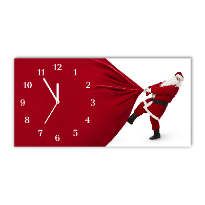 Zegar ścienny Poziomy Święta Święty Mikołaj Prezenty 