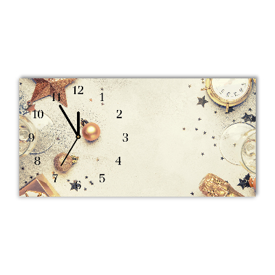 Zegar ścienny Poziomy Boże Narodzenie Bombki 