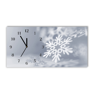 Zegar ścienny Poziomy Płatek Śniegu Święta Dekoracja 