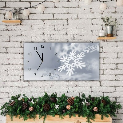 Zegar ścienny Poziomy Płatek Śniegu Święta Dekoracja 