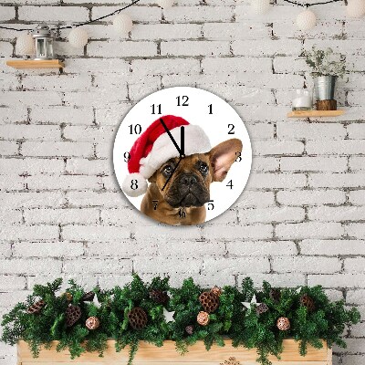 Zegar ścienny Okrągły Bulldog Pies Święta