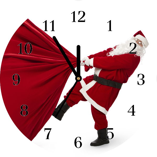 Zegar ścienny Okrągły Święta Święty Mikołaj Prezenty