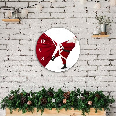 Zegar ścienny Okrągły Święta Święty Mikołaj Prezenty