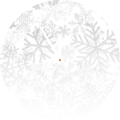 Zegar ścienny Okrągły Zima Śnieg Płatki śniegu