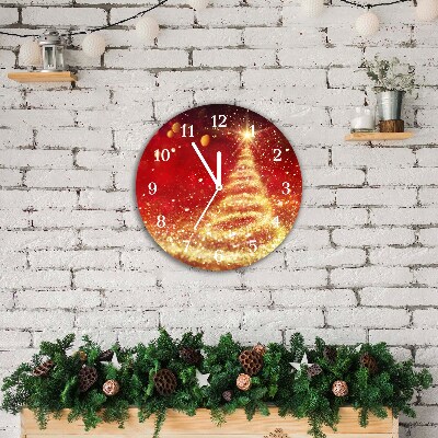Zegar ścienny Okrągły Abstrakcja Choinka Święta Zima
