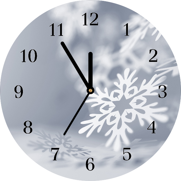 Zegar ścienny Okrągły Płatek Śniegu Święta Dekoracja