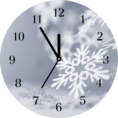 Zegar ścienny Okrągły Płatek Śniegu Święta Dekoracja