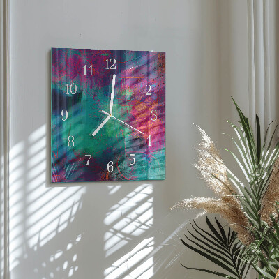 Zegar szklany kwadratowy Kolorowy obraz